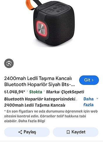 Bluetooth hoparlör 