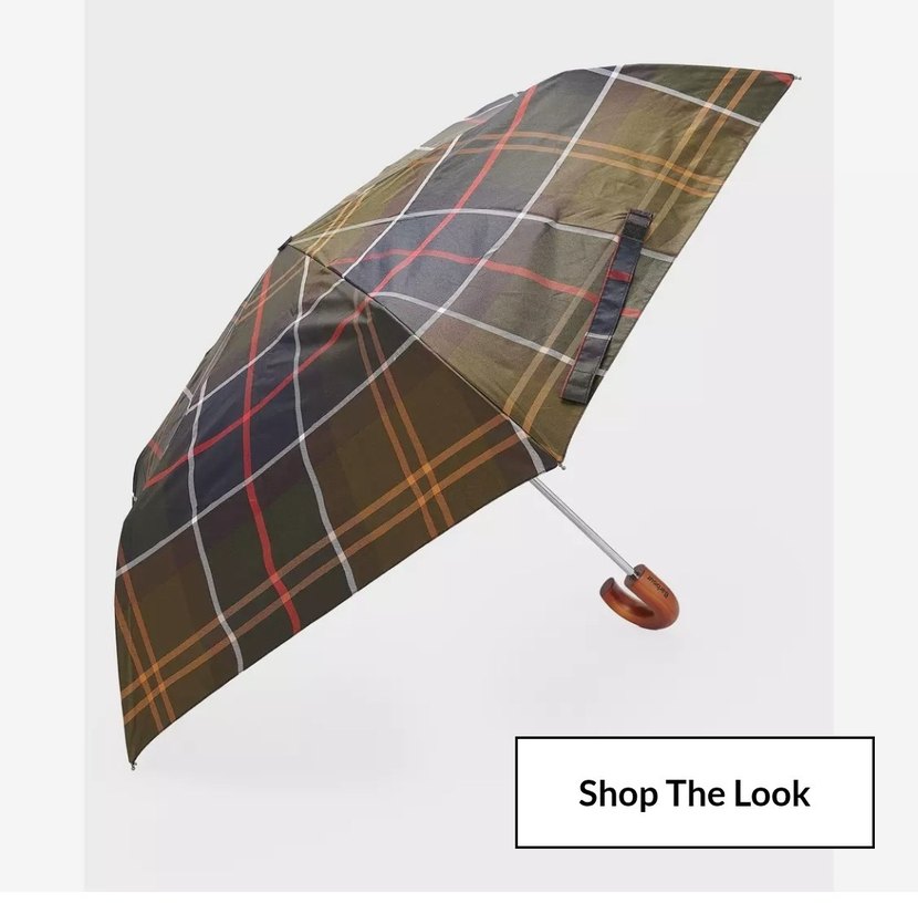 Barbour Tartan Mini Klasik Ekoseli Şemsiye. - Görsel 5