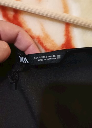 ZARA siyah saten uzun elbise. - Görsel 7