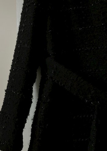 Kemerli Siyah Uzun Kadın Kaban - Görsel 2