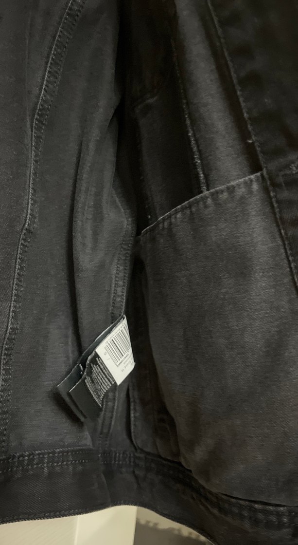 Düğmeli Siyah Denim Ceket - Görsel 3