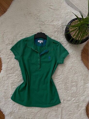 U.S Polo Yaka Yeşil Tshirt Slimfit