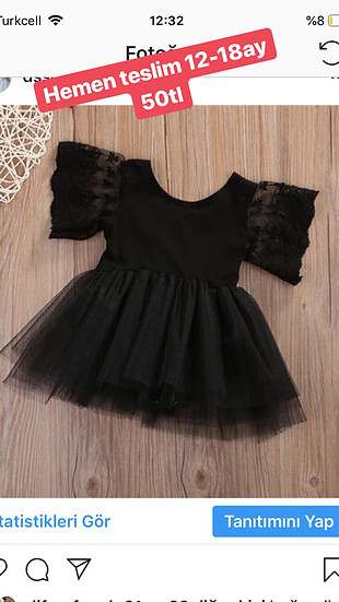 Bebek alttan çıtçıtlı tütülü 12-18ay uyumluelbise