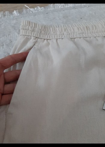 Zara geniş paça keten pantolon - Görsel 3