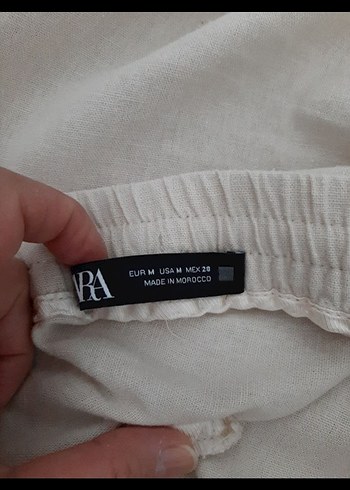 Zara geniş paça keten pantolon - Görsel 5