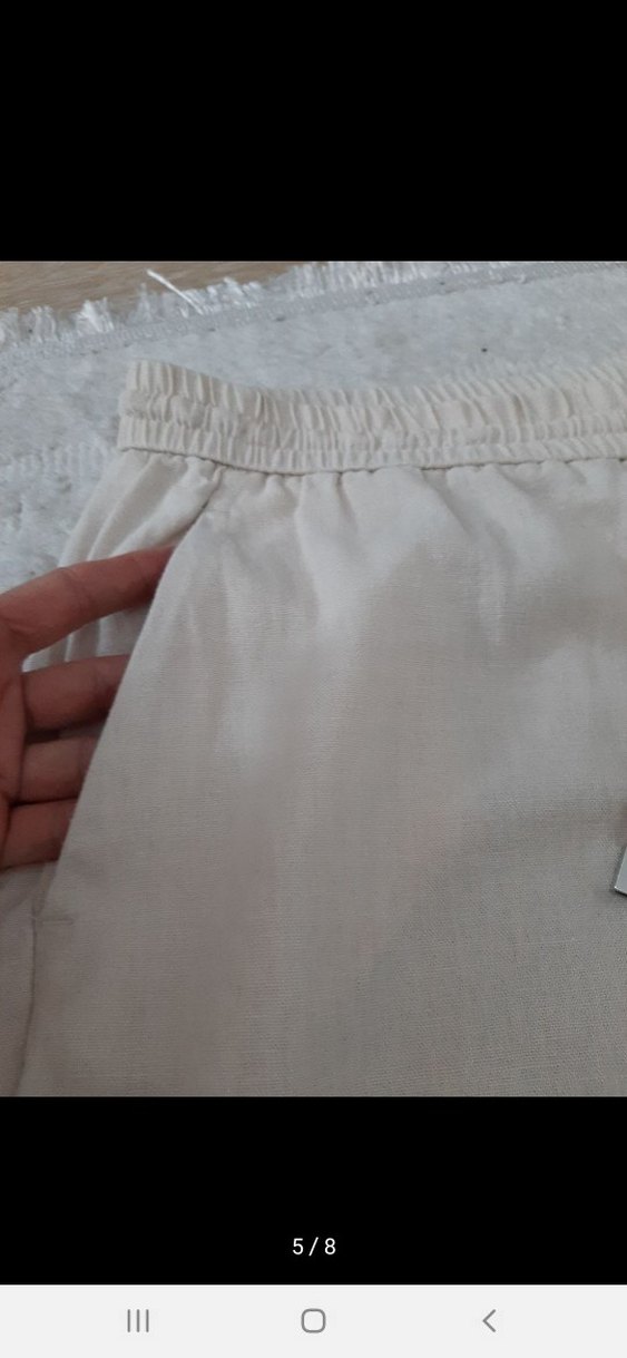 Zara geniş paça keten pantolon - Görsel 3