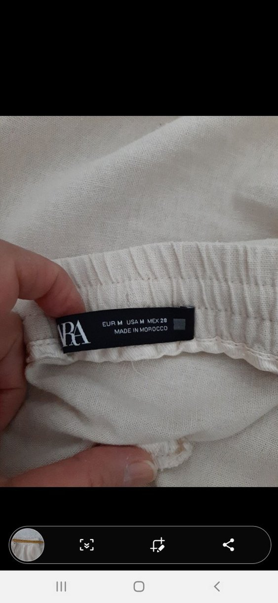 Zara geniş paça keten pantolon - Görsel 5