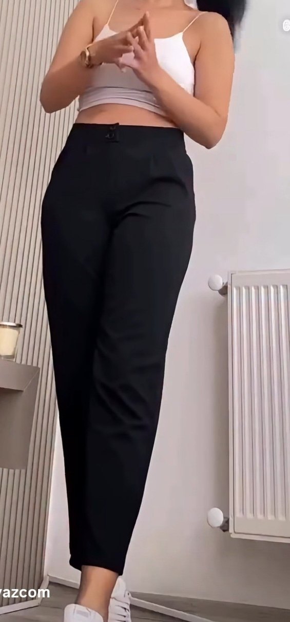 MOM KUMAŞ PANTOLON SİYAH - Görsel 3