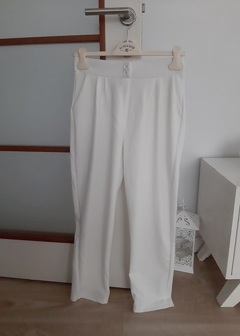 MOM KUMAŞ PANTOLON BEYAZ - Görsel 5