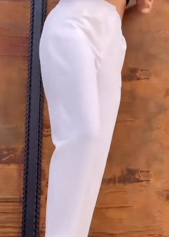 MOM KUMAŞ PANTOLON BEYAZ - Görsel 2