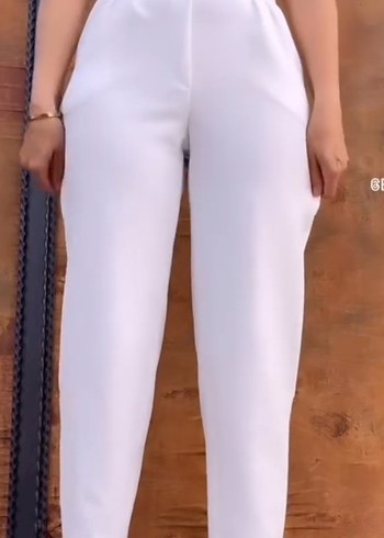 MOM KUMAŞ PANTOLON BEYAZ - Görsel 3