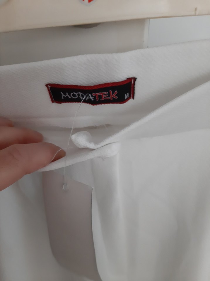 MOM KUMAŞ PANTOLON BEYAZ - Görsel 4