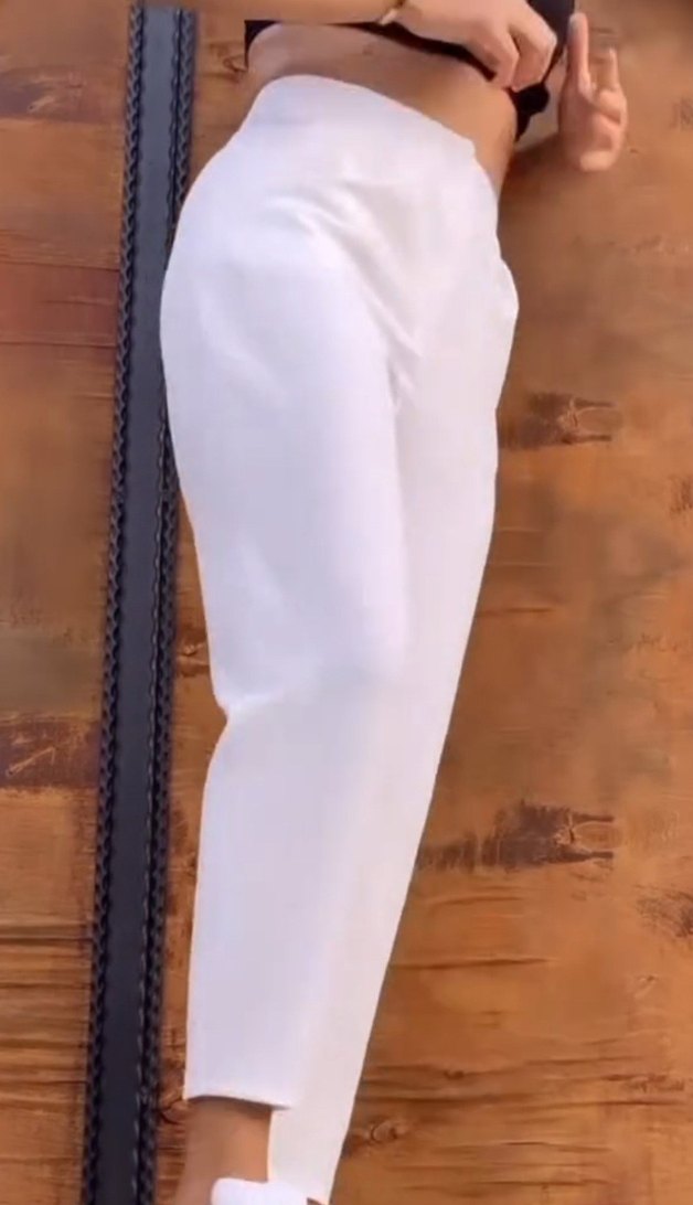 MOM KUMAŞ PANTOLON BEYAZ - Görsel 2