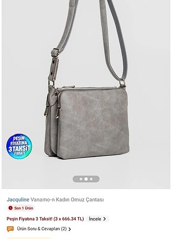 Jacqueline ASKILI KADIN OMUZ ÇANTASI