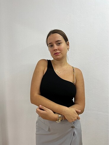 s Beden boncuklu crop