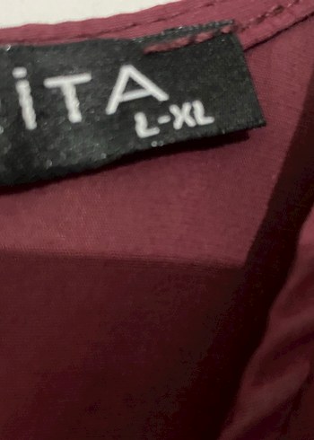 40 Beden Bordo Kadın Uzun Kollu Drapeli Elbise