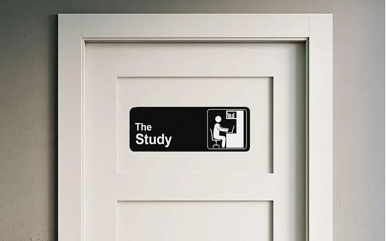 Study room tabela çalışma odası tabelası