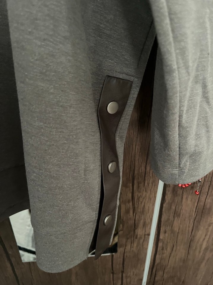 Gri Kadın Düğmeli Uzun Kollu Sweatshirt tunik - Görsel 5