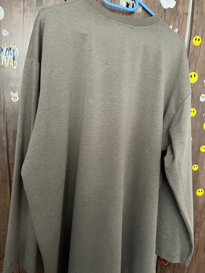 Gri Kadın Düğmeli Uzun Kollu Sweatshirt tunik - Görsel 2