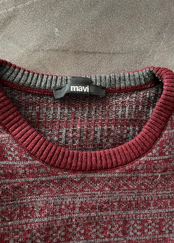 Bordo Erkek mavi marka Triko Bisiklet Yaka Kazak - Görsel 3