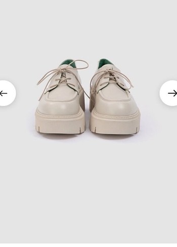 Beyaz Platform prev elma derisi Topuklu Kadın Loafer - Görsel 2