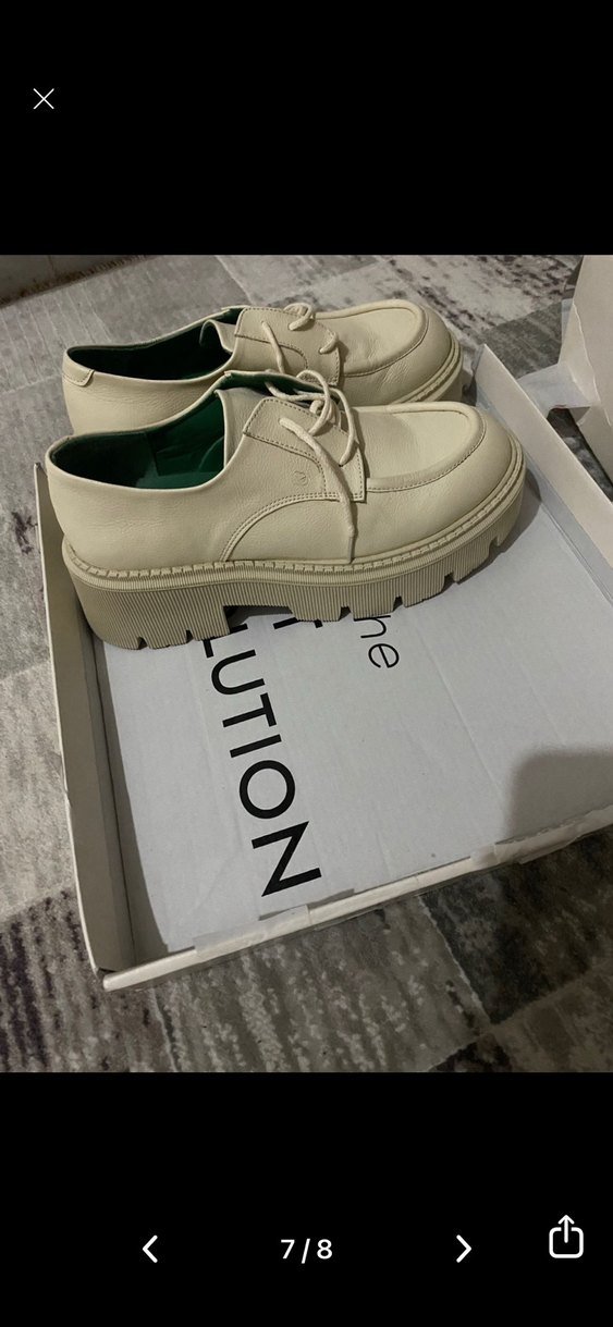 Beyaz Platform prev elma derisi Topuklu Kadın Loafer - Görsel 3