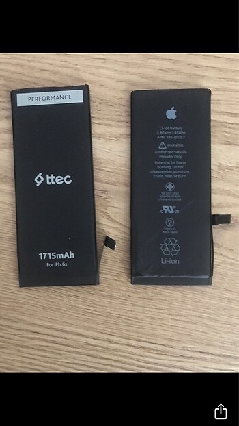 İPhone 6s ve iPhone 7 orjinal pili