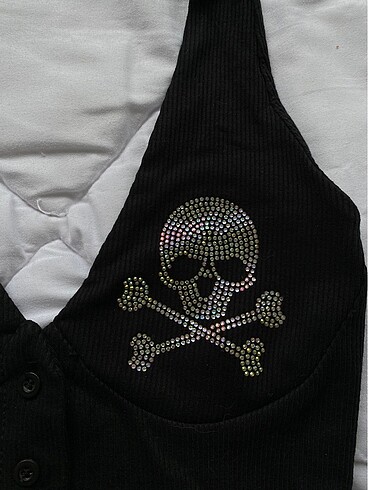 m Beden kurukafa rhinestone halter top