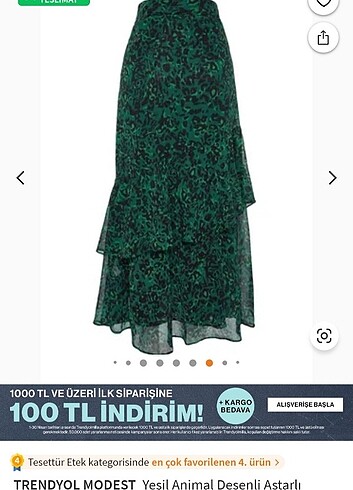 m Beden yeşil Renk Leopar desen etek