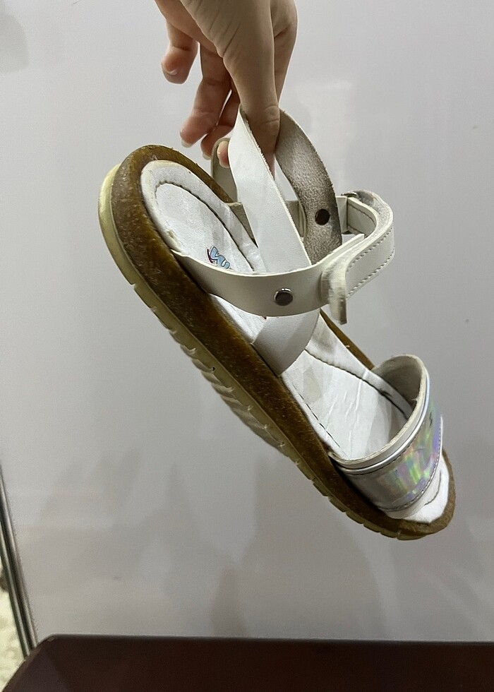 Kız çocuk beyaz sandalet - Görsel 3