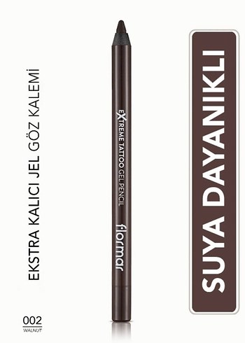 Flormar Suya Dayanıklı Jel Göz Kalemi 002 Walnut