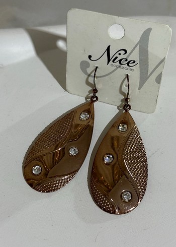 Accessorize Kahverengi Parlak Boncuklu Midi Küpe