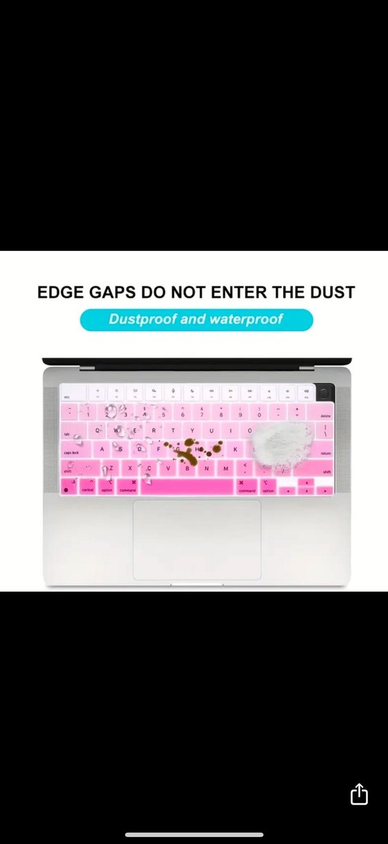 Pembe Silikon Klavye Koruyucu - Görsel 3