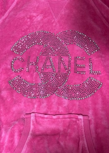 Pembe Payetli Kapüşonlu Kadın eşofman takımı - Görsel 5