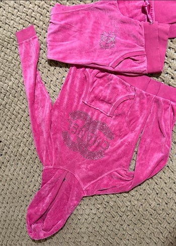 Pembe Payetli Kapüşonlu Kadın eşofman takımı - Görsel 3