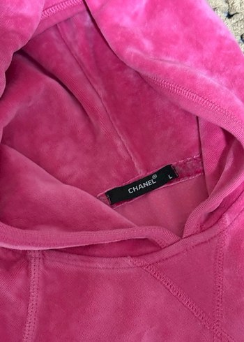 Pembe Payetli Kapüşonlu Kadın eşofman takımı - Görsel 6