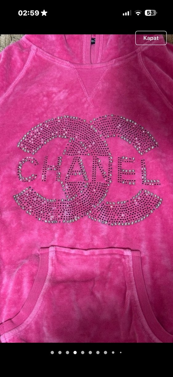 Pembe Payetli Kapüşonlu Kadın eşofman takımı - Görsel 5