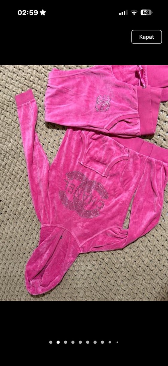 Pembe Payetli Kapüşonlu Kadın eşofman takımı - Görsel 3