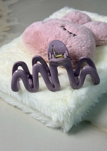 Pastel Mor Dalgalı Plastik Toka - Görsel 2