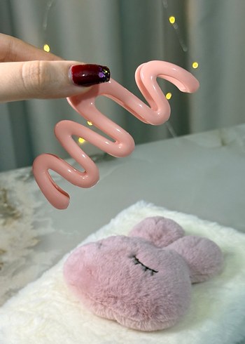 Pembe Dalgalı Tasarımlı Kadın Saç Tokası - Görsel 3