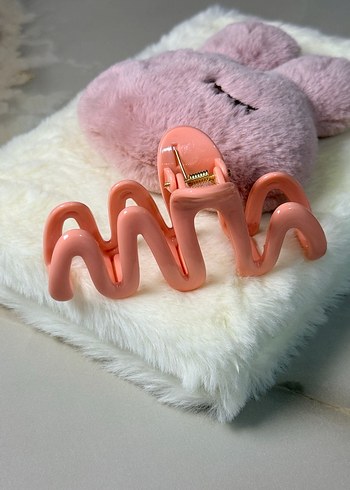 Pembe Dalgalı Tasarımlı Kadın Saç Tokası - Görsel 2