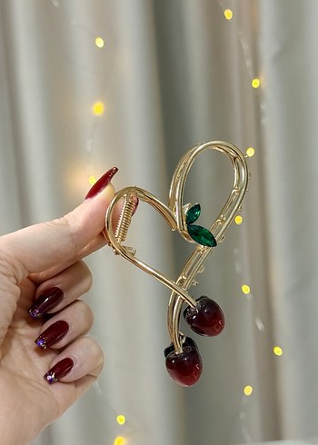 Kiraz Detaylı Kadın Saç Tokası - Görsel 6