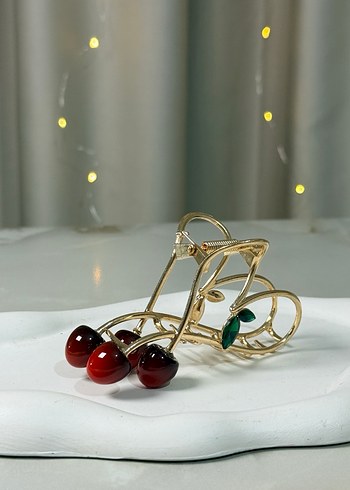 Kiraz Detaylı Kadın Saç Tokası - Görsel 8