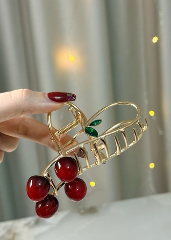 Kiraz Detaylı Kadın Saç Tokası - Görsel 5