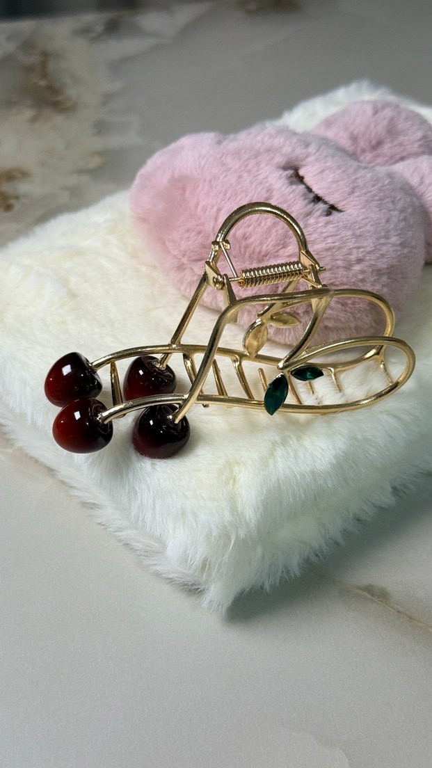 Kiraz Detaylı Kadın Saç Tokası - Görsel 2