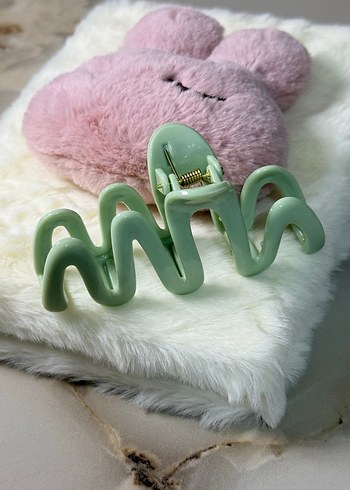 Pastel Yeşil Dalga Saç Tokası - Görsel 5