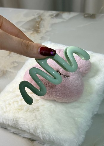 Pastel Yeşil Dalga Saç Tokası - Görsel 2