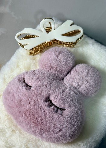 Beyaz Fiyonk Detaylı Kadın Toka - Görsel 5