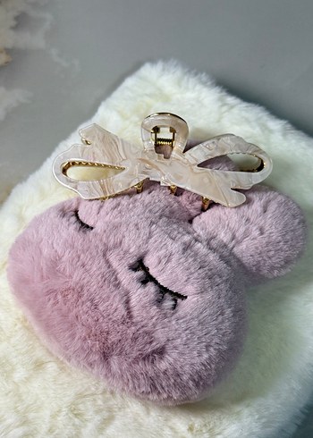 Bej Pastel Fiyonk Figürlü Kadın Toka - Görsel 2