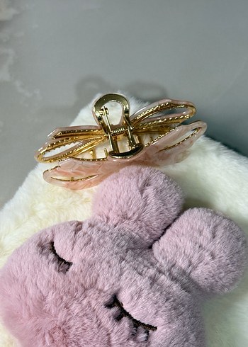 Pembe Kürklü Bohem Saç Tokası - Görsel 3